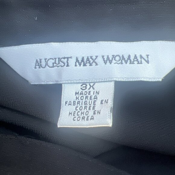 August Max Woman Dressy Black Long Sleeve Button Up Blouse Size 3X - Picture 4 of 10
